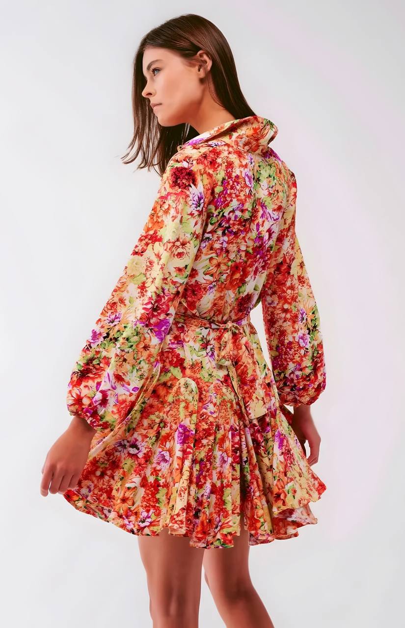 Bright Multicolor Flower Dress