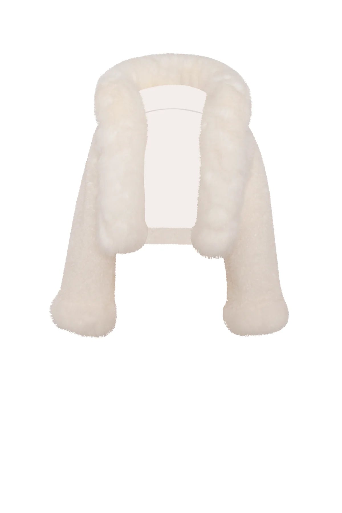 Kali White Cropped Faux Fur Jacket With Hood