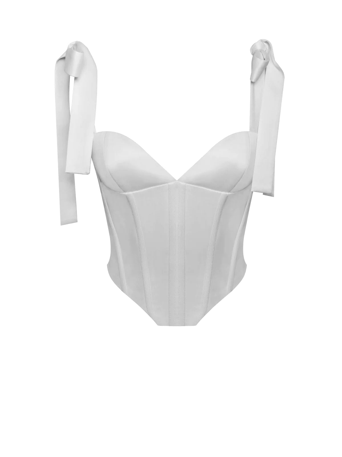 Teyana White Satin Corset Top