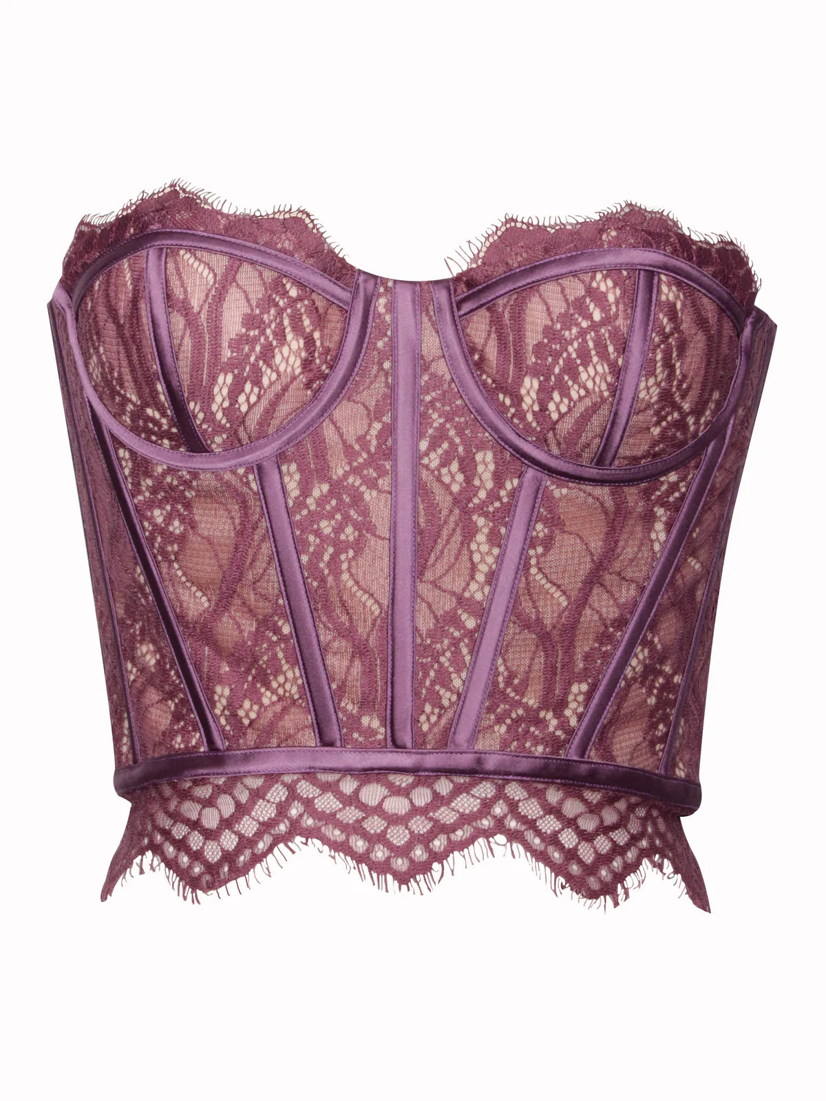 Nyssa Purple Lace Corset Bustier Top