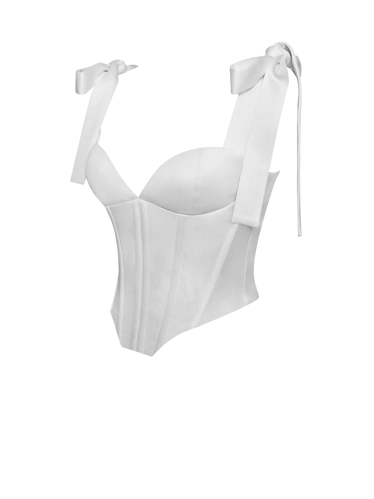 Teyana White Satin Corset Top