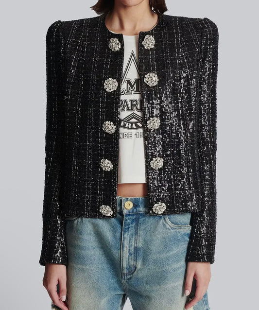 Chic Sequin Diamond Jacket