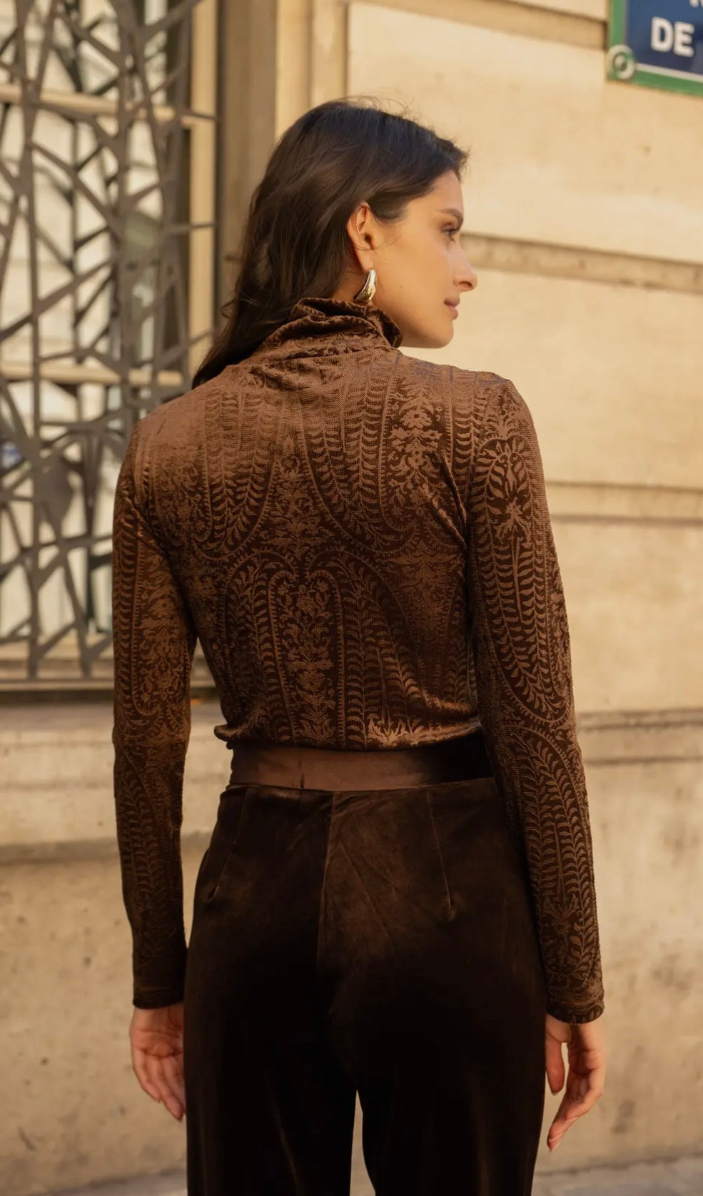 Velvet Jacquard Bodysuit
