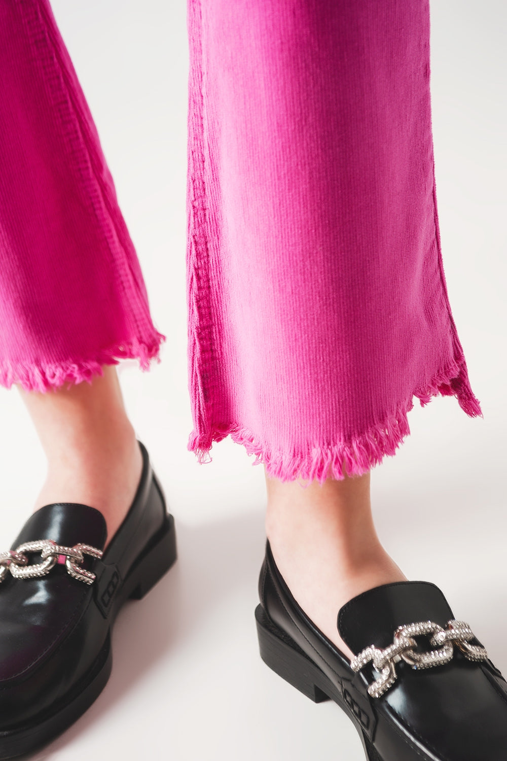 Flare Corduroy Pants In Fucshia