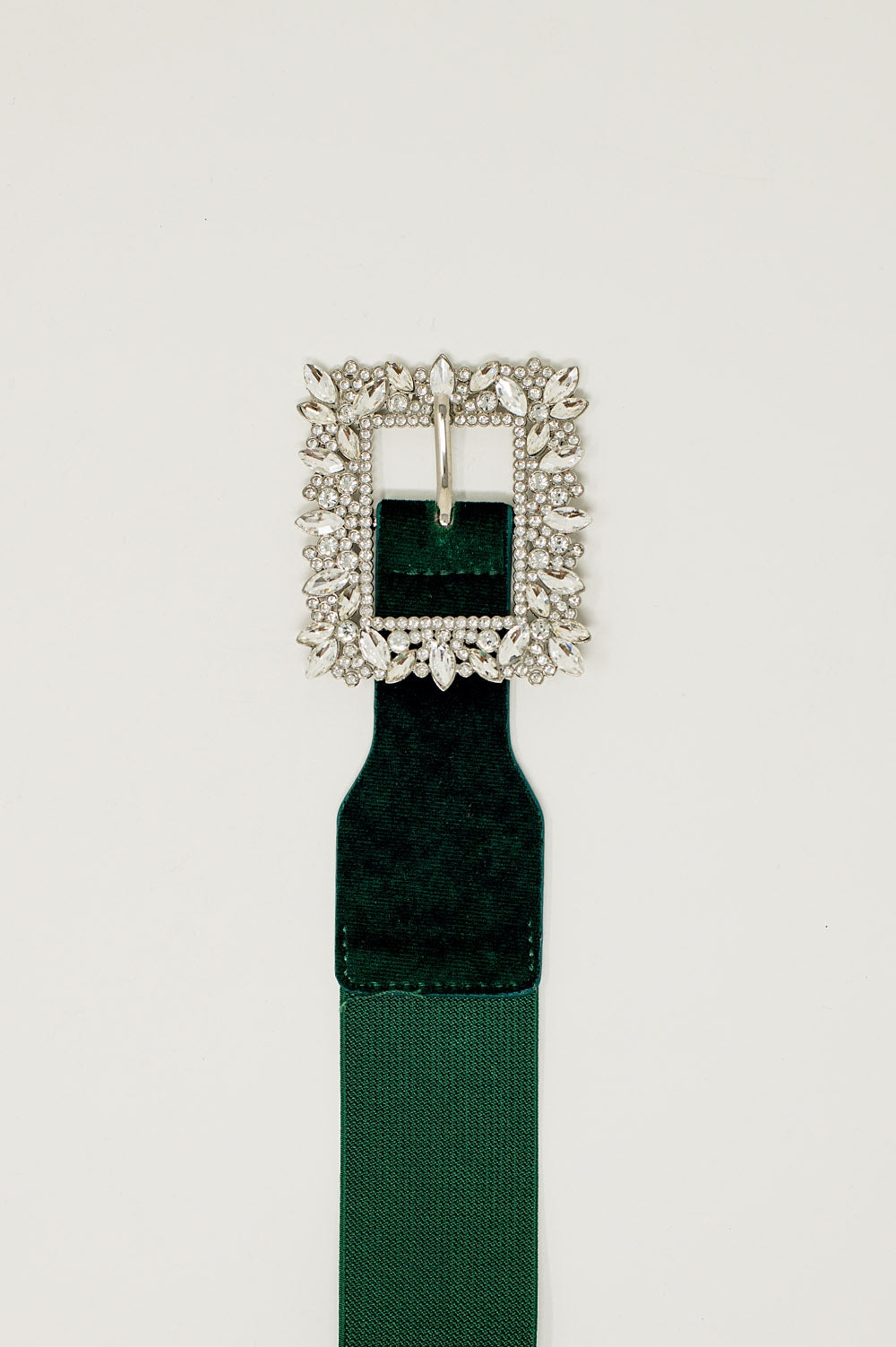 Green Belt With Rhinestones And Adjustable Elastic