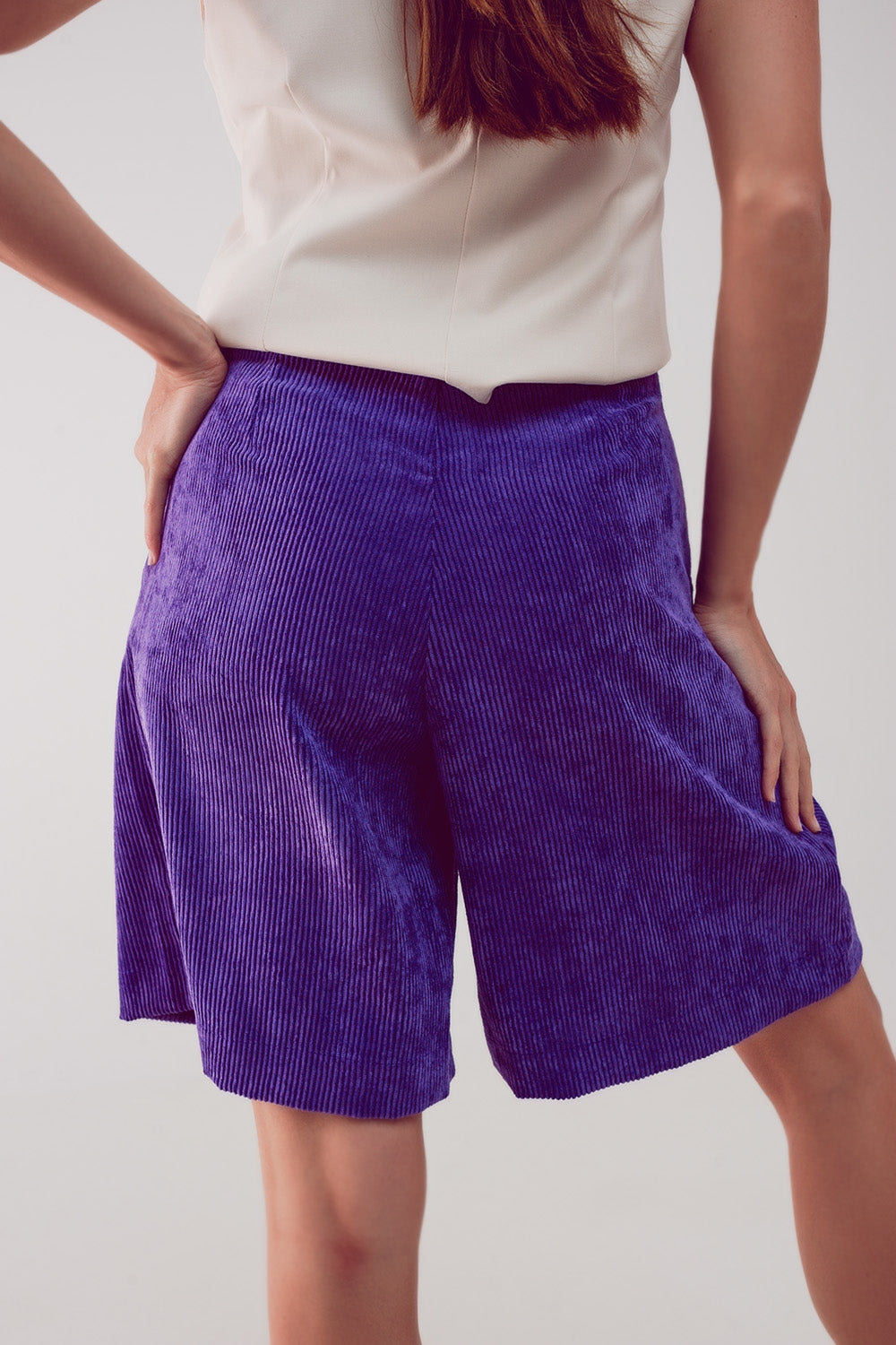 Longline Short In Purple Cord