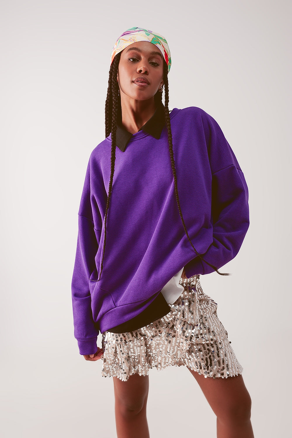Oversized Sweatshirt In Purple