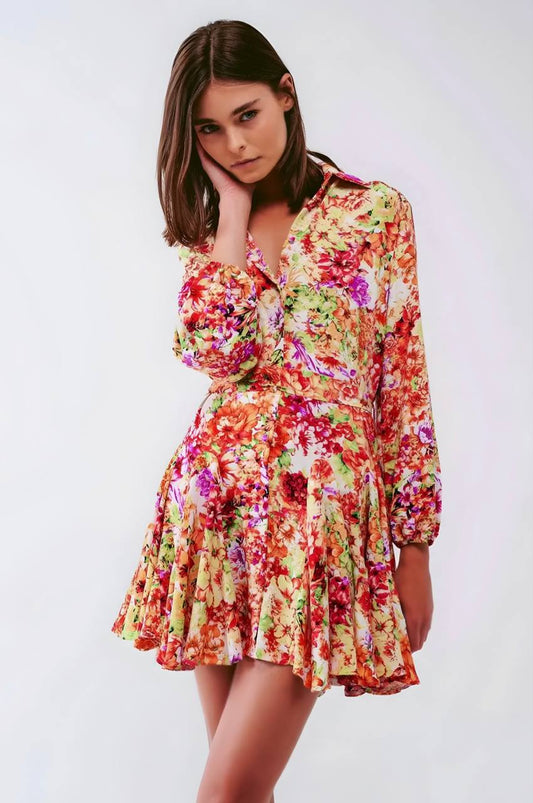 Bright Multicolor Flower Dress