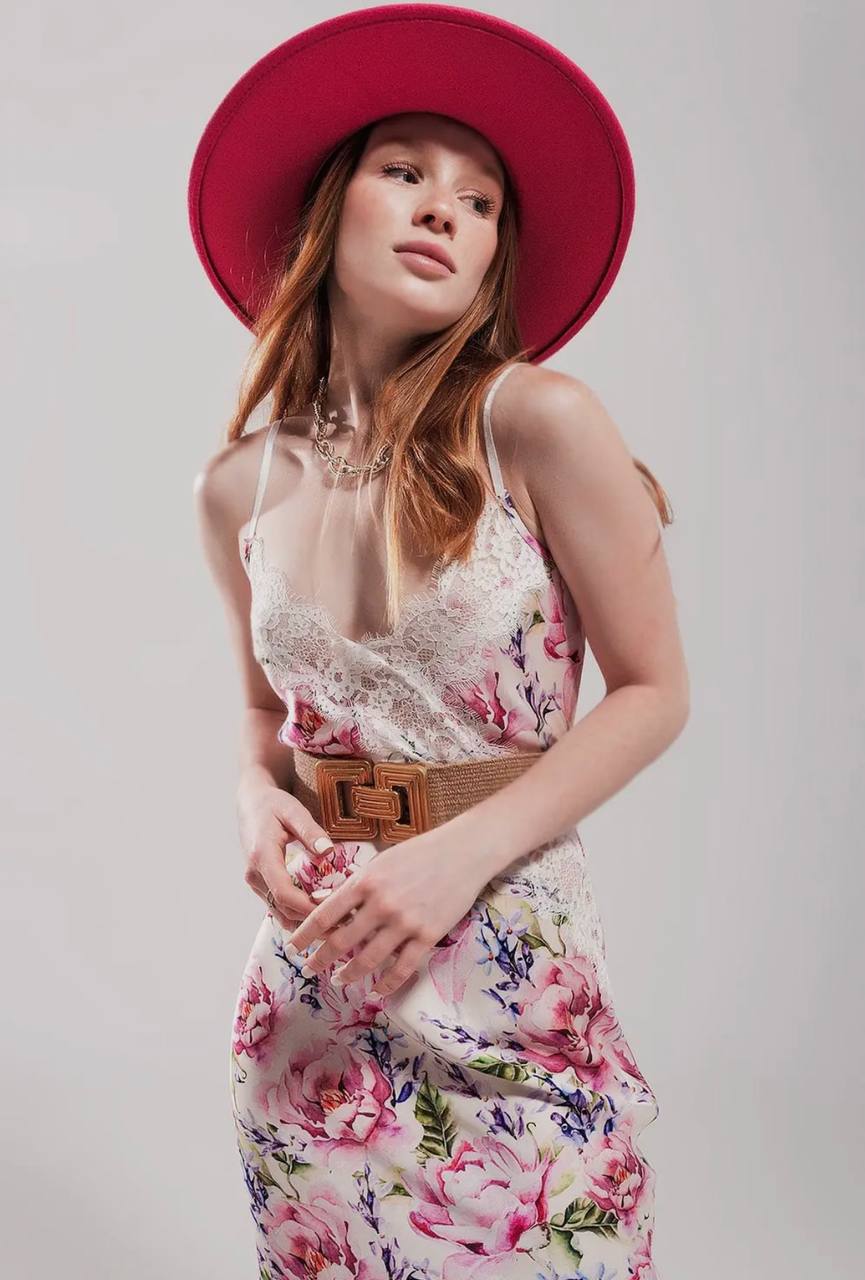 Flower Print Long Combination Dress