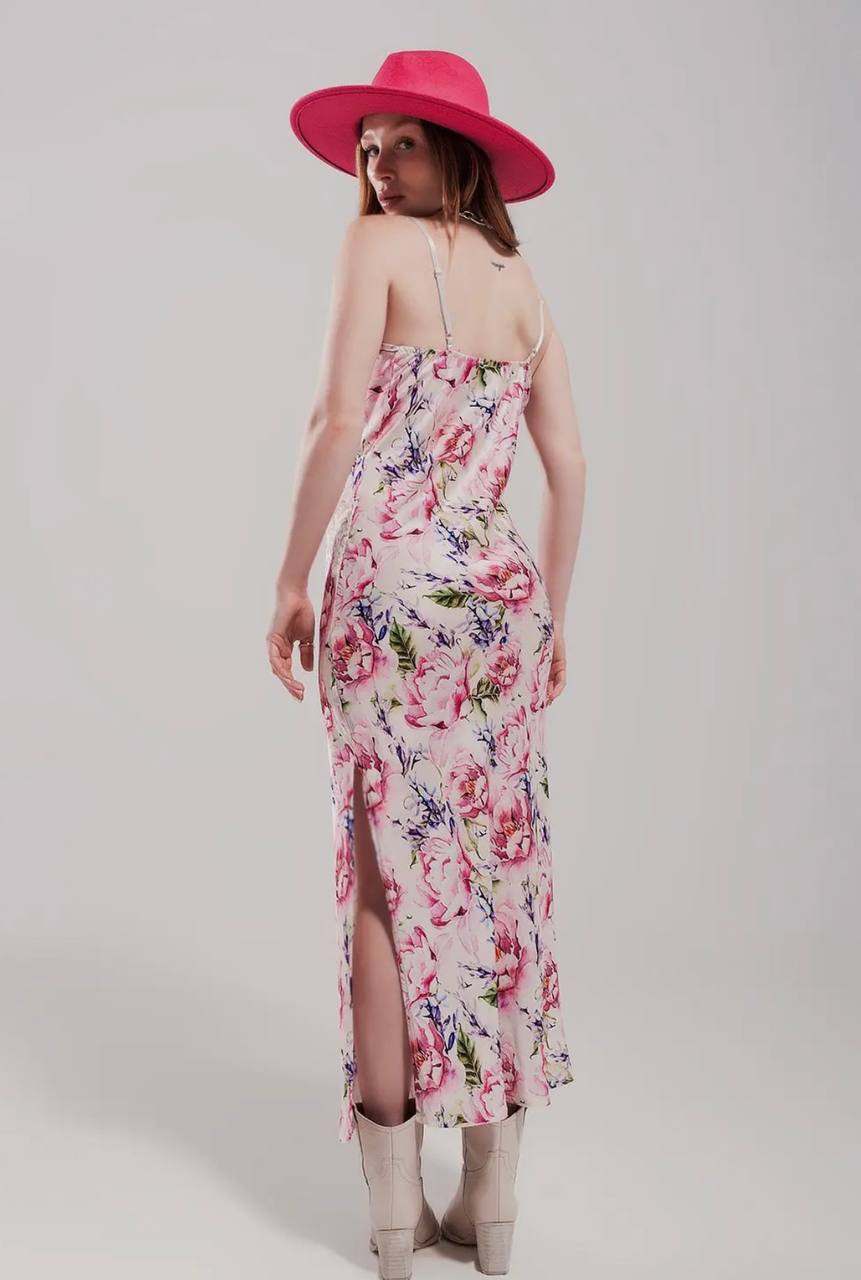 Flower Print Long Combination Dress